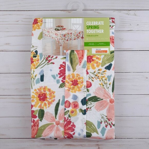 Fabric Tablecloth Spring Floral Flowers 60x102 - Picture 2 of 3